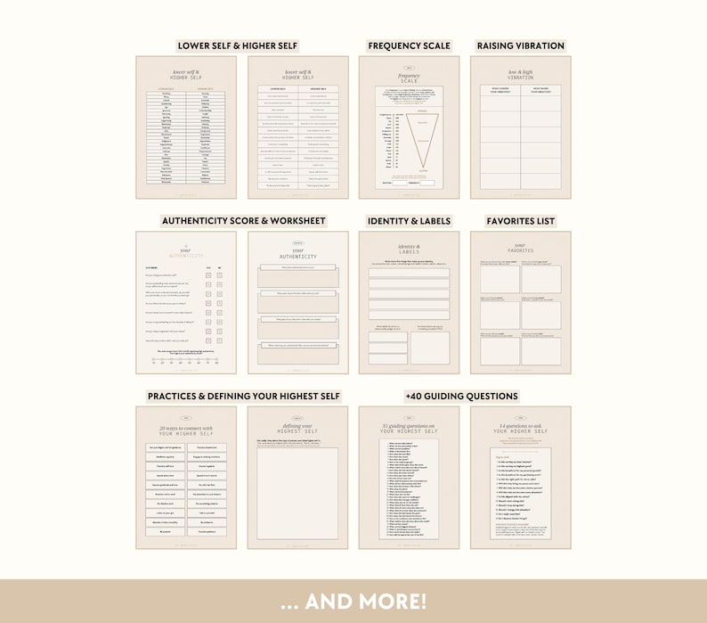 Higher Self Bundle | Workbooks - Best Self, Confidence, Self-Esteem, Feminine Energy, Manifest Dream Life, Self-Concept, Spirituality image 3