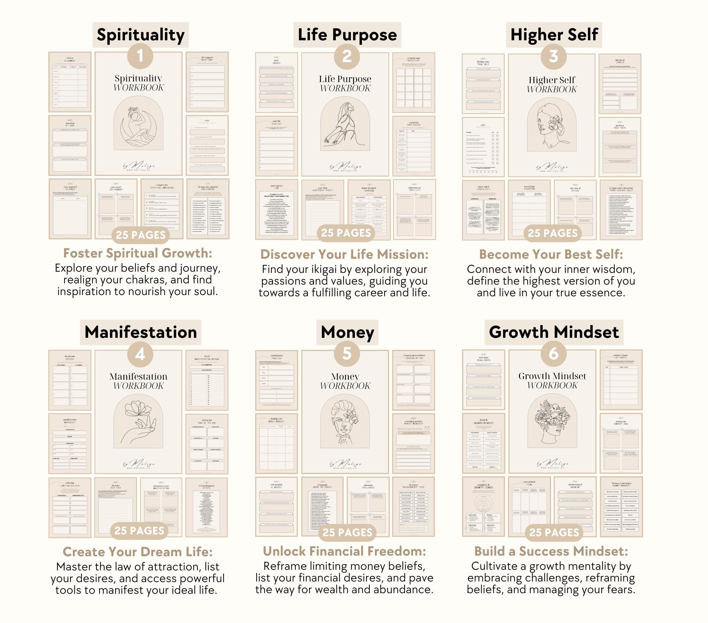 Spirituality Bundle | Workbooks - Shadow Work, Feminine Energy, Higher ...