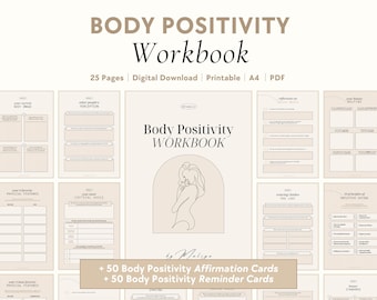 Body Positivity Workbook | Body Image, Self-Love, Confidence, Insecurities Self-Doubt, Acceptance, Beauty Standards, Self-Esteem, Self-Image