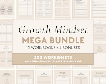 Growth Mindset Bundle | Workbooks - Productivity, Manifest Money & Dream Life, Coaching, Higher Self, Success Plan, Confidence, Shadow Work