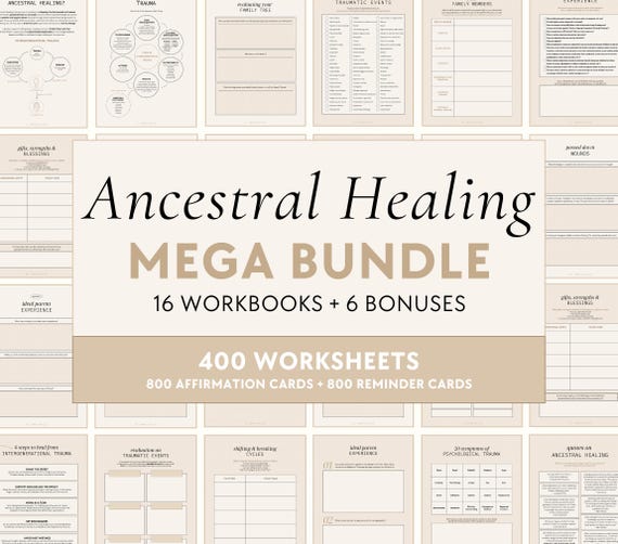 Ancestral Healing Bundle | Workbooks - Generational Trauma & Curses, Breaking Cycles, Inner Child, Shadow Work, Family Trauma, Mental Health