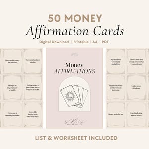 Money Affirmations | Oracle Cards - Abundance Mindset, Manifestation, Dream Life, Financial Freedom, Wealth & Prosperity, Law of Attraction