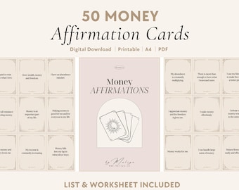 Money Affirmations | Oracle Cards - Abundance Mindset, Manifestation, Dream Life, Financial Freedom, Wealth & Prosperity, Law of Attraction