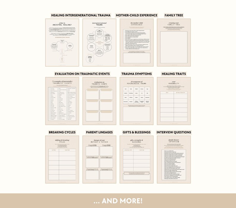 Ancestral Healing Bundle | Workbooks - Generational Trauma & Curses, Breaking Cycles, Inner Child, Shadow Work, Family Trauma, Mental Health image 3