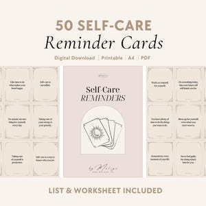 Self-Care Reminders | Oracle Cards - Self-Love, Mindfulness, Mental Health, Inner Child, Positive Mindset, Wellbeing, Gentle Reminder Cards