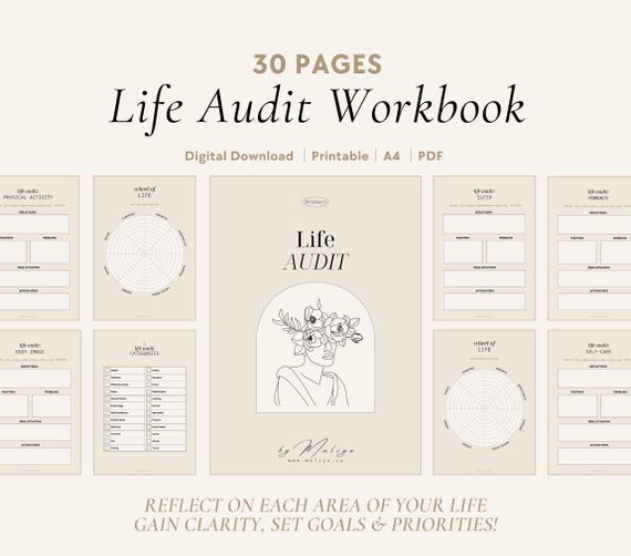 Life Audit Workbook - 2026 Wheel of Life, Life Reset, Assessment, Self-Growth, Life Planner, Self-Discovery, Self-Reflection, Goal Setting