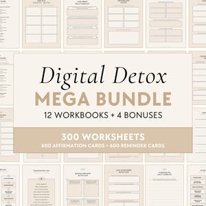 Digital Detox Bundle | Workbooks - Digital Wellness, Social Media Break, Mental Clarity, Productivity, Mindfulness, Self-Care, Growth