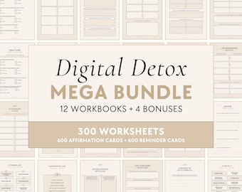 Digital Detox Bundle | Workbooks - Digital Wellness, Social Media Break, Mental Clarity, Productivity, Mindfulness, Self-Care, Growth