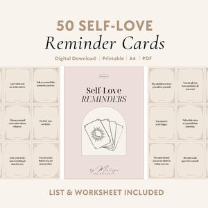 Self-Love Reminders | Oracle Cards - Daily Reminders, Self-Esteem, Self-Confidence, Self-Care, Self-Worth, Empowerment, Positive Mindset