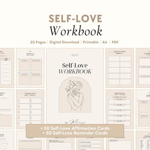 Self-Love Workbook | Positive Self-Talk, Confidence, Self-Esteem, Solo Dates, Body Positivity, Healing, Mindset, Self-Care, Love Languages immagine 1