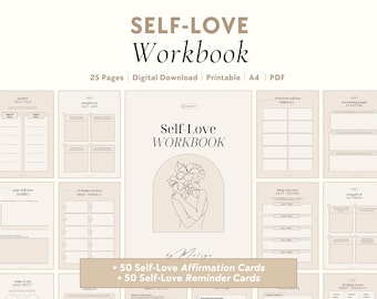 Self-Love Workbook | Positive Self-Talk, Confidence, Self-Esteem, Solo Dates, Body Positivity, Healing, Mindset, Self-Care, Love Languages