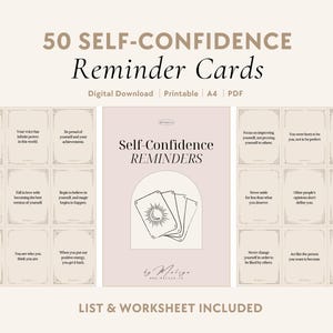 Self-Confidence Reminders | Oracle Cards - Self-Love, Self-Esteem, Self-Worth, Empowerment, Higher Self, Main Character, Encouragement Cards