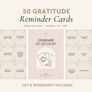 Gratitude Reminders | Oracle Cards - Positive Mindset, Mindfulness, Daily Gratitude, Happiness, Thankful Mindset, Positivity, Grateful Heart