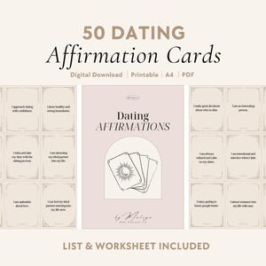 Dating Affirmations | Oracle Cards - Manifest Dream Partner & Relationship, High Value Woman, Aura, Self-Worth, Confidence, Femme Fatale
