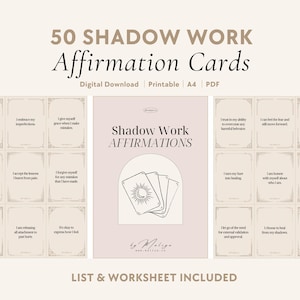 Shadow Work Affirmations | Oracle Cards - Inner Child, Mental Health, Healing Shame & Guilt, Anger, Forgiveness, Emotions, Self-Awareness