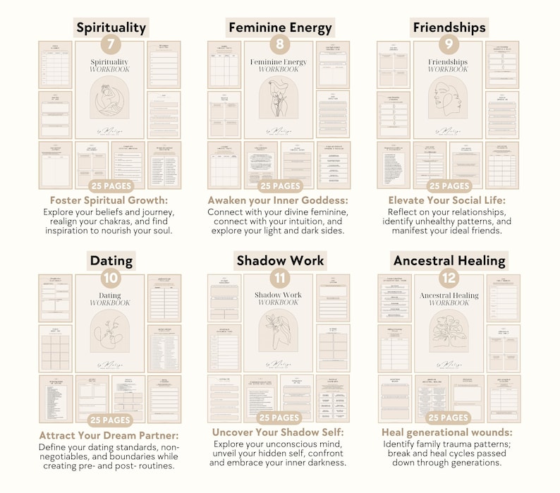 Higher Self Bundle | Workbooks - Best Self, Confidence, Self-Esteem, Feminine Energy, Manifest Dream Life, Self-Concept, Spirituality image 5