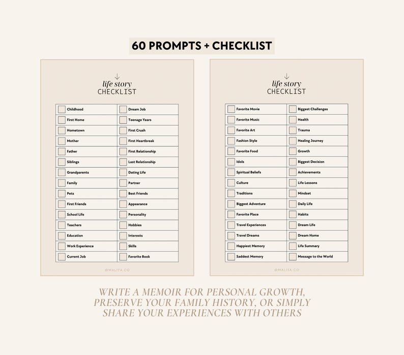Life Story Journal | Writing Prompts, Guided Biography, Memory Book, Memoir Legacy, Guided Journal, Self-Discovery, Growth Journal, Memories image 3