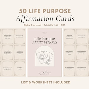 Life Purpose Affirmations | Oracle Cards - Ikigai, Dream Job, Life Mission, North Star, Career Path, Life Passion, Abundance, Spirituality
