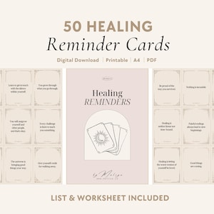 Healing Reminders | Oracle Cards - Inner Child, Shadow Work, Mental Health, Emotional Wounds & Trauma, Forgiveness, Self-Care, Self-Therapy