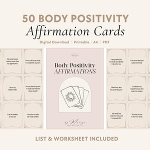 Body Positivity Affirmations | Oracle Cards - Body Image, Self-Love, Self-Confidence, Acceptance, Mental Health, Insecurities, Self-Esteem