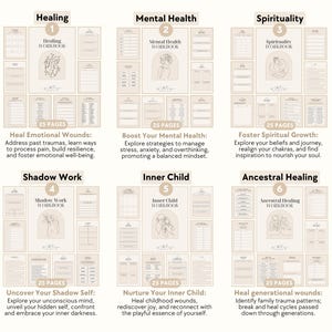 Healing Bundle | Workbooks - Inner Child, Shadow Work, Ancestral Healing, Mental Health, Feminine Energy, Spirituality, Self-Love, Self-Care imagen 4