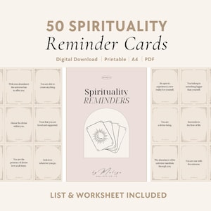 Spirituality Reminders | Oracle Cards - Awakening, Higher Self, Purpose, Manifestation, Abundance, Mindfulness, Healing, Inspiring Quotes