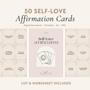 Self-Love Affirmations | Oracle Cards - Confidence, Self-Esteem, Positive Mindset & Beliefs, Self-Care, Healing, Mental Health, Mindfulness