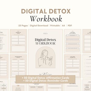 Digital Detox Workbook | Social Media Detox Planner, Digital Wellness, Mindfulness, Self-Care, Reset, Unplug, Personal Growth, Productivity
