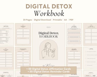 Digital Detox Workbook | Social Media Detox Planner, Digital Wellness, Mindfulness, Self-Care, Reset, Unplug, Personal Growth, Productivity