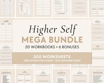 Higher Self Bundle | Workbooks - Best Self, Confidence, Self-Esteem, Feminine Energy, Manifest Dream Life, Self-Concept, Spirituality