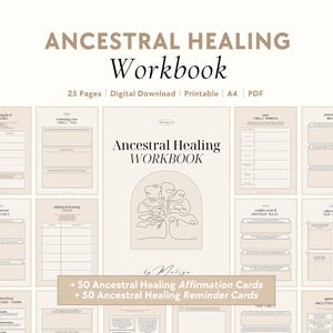 Ancestral Healing Workbook | Generational Trauma & Curses, Breaking Cycles, Inner Child, Shadow Work, Family Trauma, Spiritual Healing