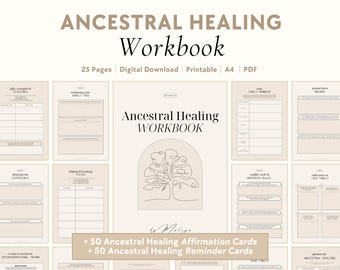 Ancestral Healing Workbook | Generational Trauma & Curses, Breaking Cycles, Inner Child, Shadow Work, Family Trauma, Spiritual Healing