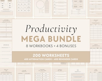 Productivity Bundle | Workbooks & Planner, Goal Setting, Habit Tracker, Growth Mindset, Dream Life, Success, Career Guide, Self-Improvement