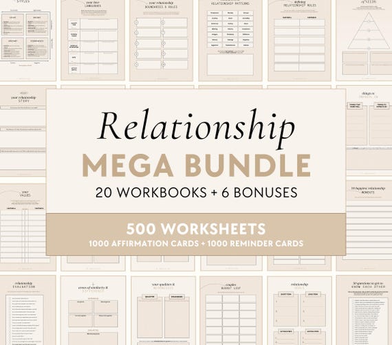 Relationship Bundle | Workbooks - Couples Therapy, Counseling, Marriage, Coaching, Deep Intimacy, Communication, Boundaries, Love Languages