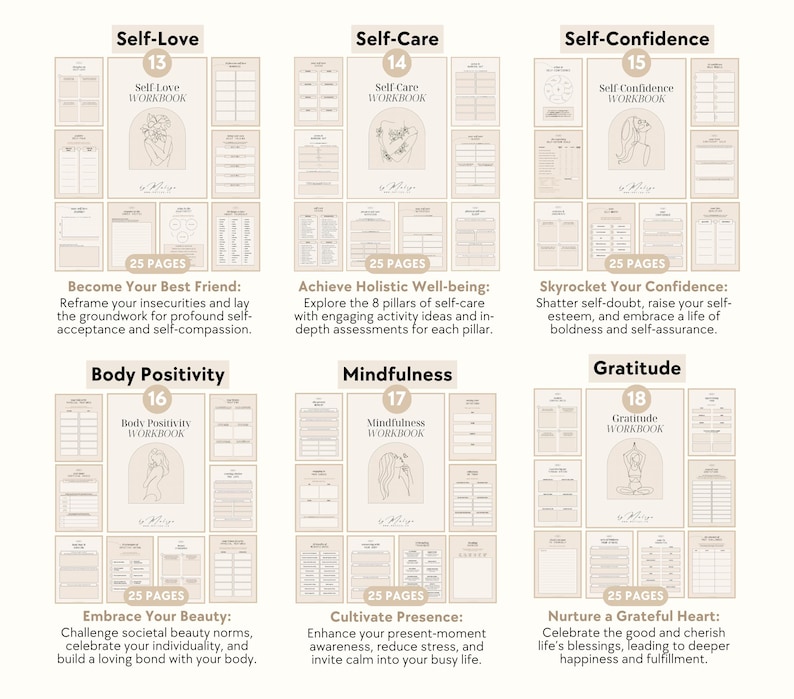 Higher Self Bundle | Workbooks - Best Self, Confidence, Self-Esteem, Feminine Energy, Manifest Dream Life, Self-Concept, Spirituality image 6