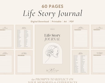 Life Story Journal | Writing Prompts, Guided Biography, Memory Book, Memoir Legacy, Guided Journal, Self-Discovery, Growth Journal, Memories
