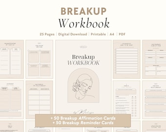 Breakup Workbook | Recovery, Divorce, Care Package, Self-Therapy, Healing & Glow Up Plan, Emotional Detachment, Mental Health, Find Closure
