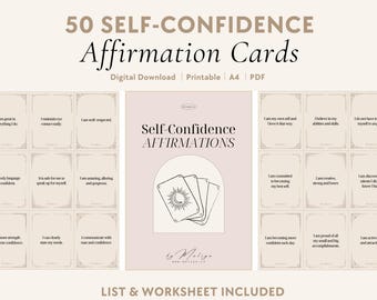 Self-Confidence Affirmations | Oracle Cards - Self-Love, Self-Esteem, Self-Worth, Self-Concept, Main Character, Higher Self, Self-Compassion