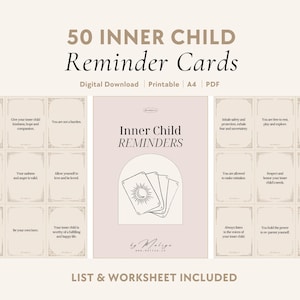 Inner Child Reminders | Oracle Cards - Mental Health, Emotional Wounds & Trauma, Shadow Work, Reparenting, Self-Therapy, Self-Love, Healing
