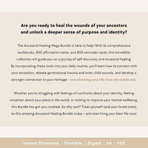 Ancestral Healing Bundle | Workbooks - Generational Trauma & Curses, Breaking Cycles, Inner Child, Shadow Work, Family Trauma, Mental Health image 2