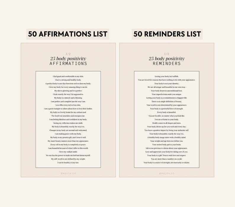 Body Positivity Workbook | Body Image, Self-love, Confidence ...