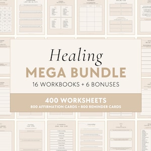 Healing Bundle | Workbooks - Inner Child, Shadow Work, Ancestral Healing, Mental Health, Feminine Energy, Spirituality, Self-Love, Self-Care