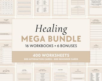 Healing Bundle | Workbooks - Inner Child, Shadow Work, Ancestral Healing, Mental Health, Feminine Energy, Spirituality, Self-Love, Self-Care