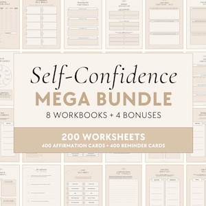 Self-Confidence Bundle | Workbooks - Self-Love, Self-Esteem, Body Positivity, Self-Concept, Feminine Energy, Higher Self, Growth Mindset