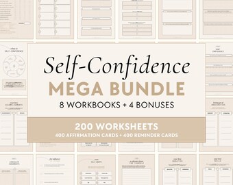 Self-Confidence Bundle | Workbooks - Self-Love, Self-Esteem, Body Positivity, Self-Concept, Feminine Energy, Higher Self, Growth Mindset