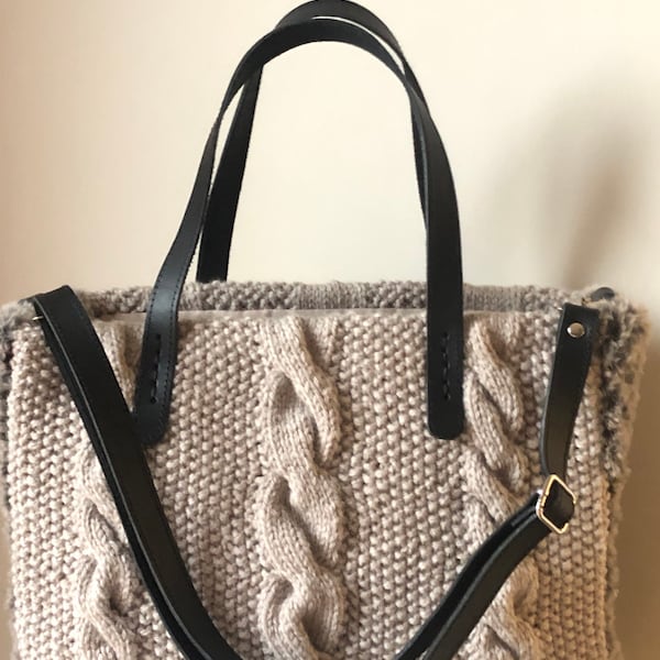 Knitted Handmade Bag, Wool Shoulder Bag, Winter Bag, Boho Bag, Tote Bag,Stylish Handmade Bag, Hand Knitted Bag, Designer Bag, Gift