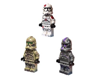 Star Wars The Clone Wars Phase II Grunts GCC Custom Pad Printed LEGO Minifigures Using Official Parts