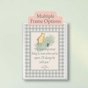 FRAMED Classic Winnie the Pooh Wall Art, Vintage Pooh Nursery Decor, A.A. Milne Quote Print, Pooh Bear Boys or Girls Room Framed Wall Art