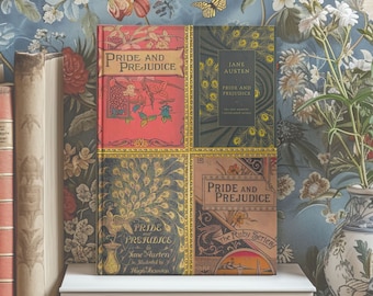 Pride and Prejudice Hardcover Notebook Size A5  5.75"x8", Jane Austen Vintage Book Covers Journal, Book Lover Gift, Vintage Style Diary