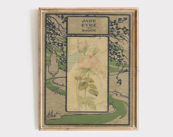 Jane Eyre Vintage Book Cover Fine Art Print, Charlotte Bronte Book Cover Poster, Vintage Book Cover Poster,  Antique Book Giclee Print